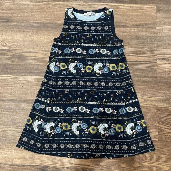 LOFT Women's Floral Navy Summer Tank Dress Size Small Petite - Picture 1 of 6